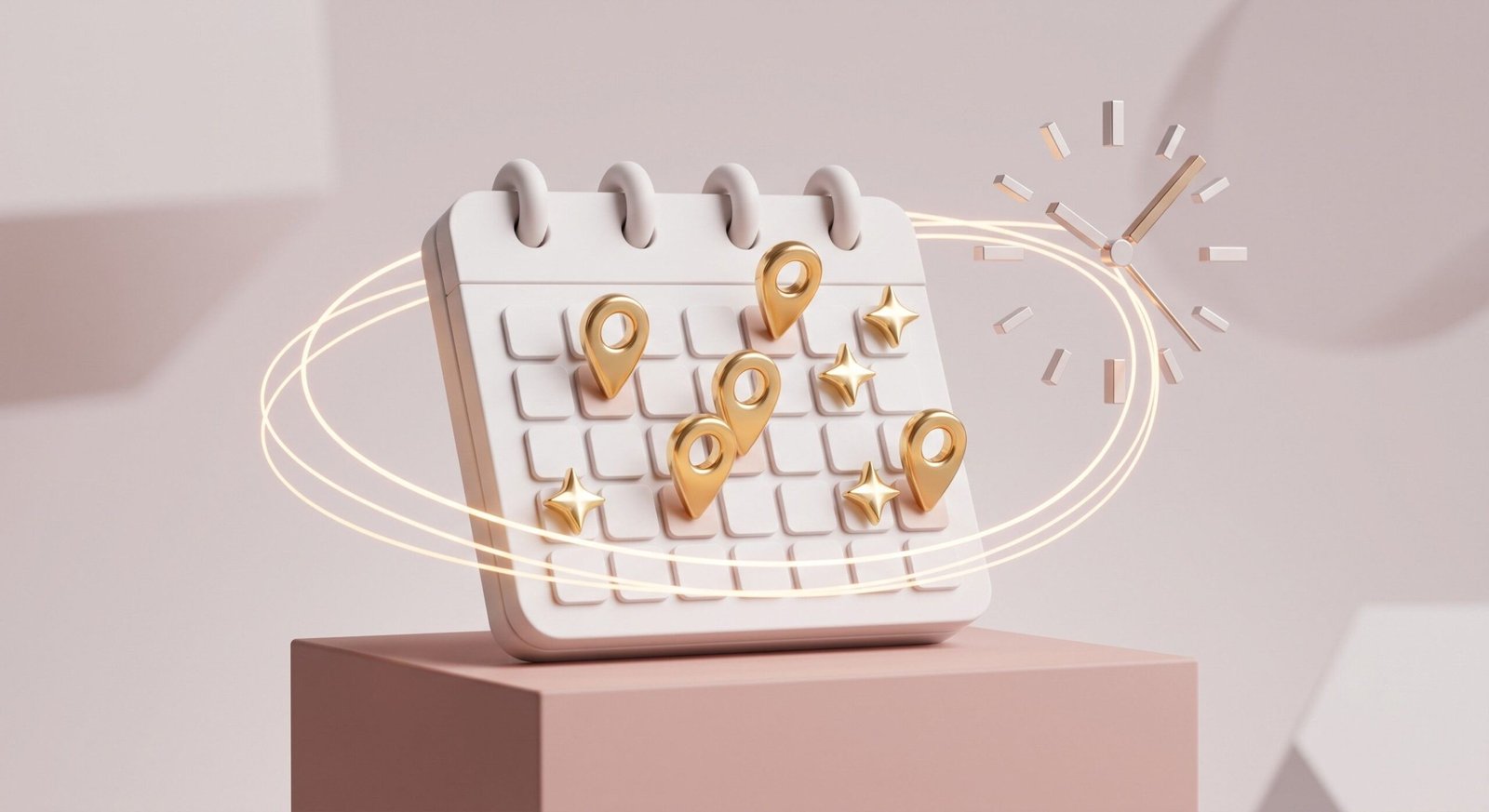 A premium 3D vector artwork depicting a fully booked calendar for California nail salons during the holidays.