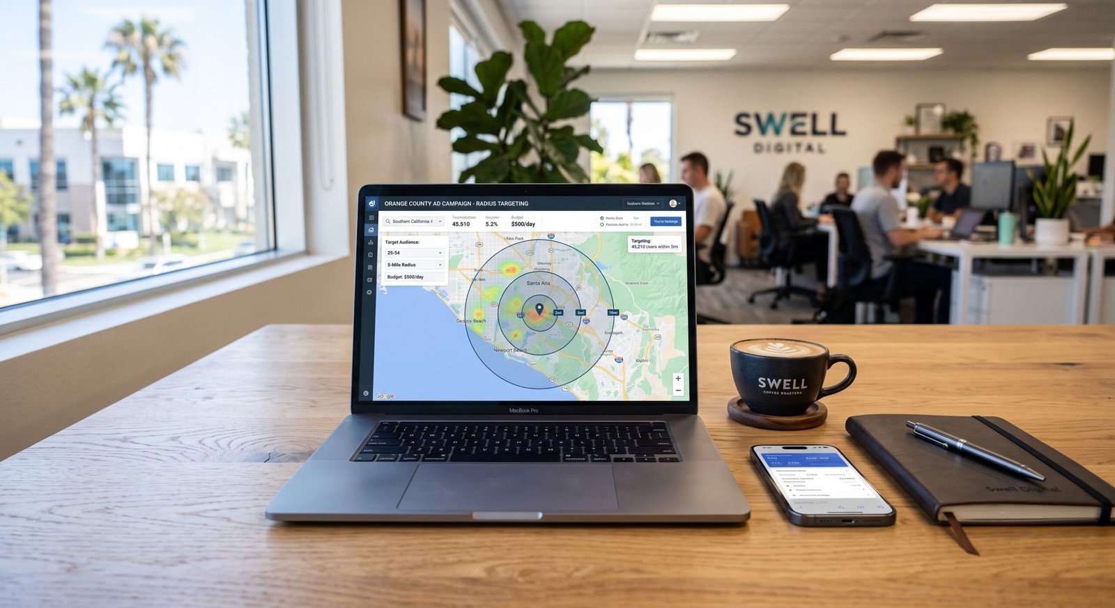 Setting up local ads CA geo-targeting on a digital marketing dashboard